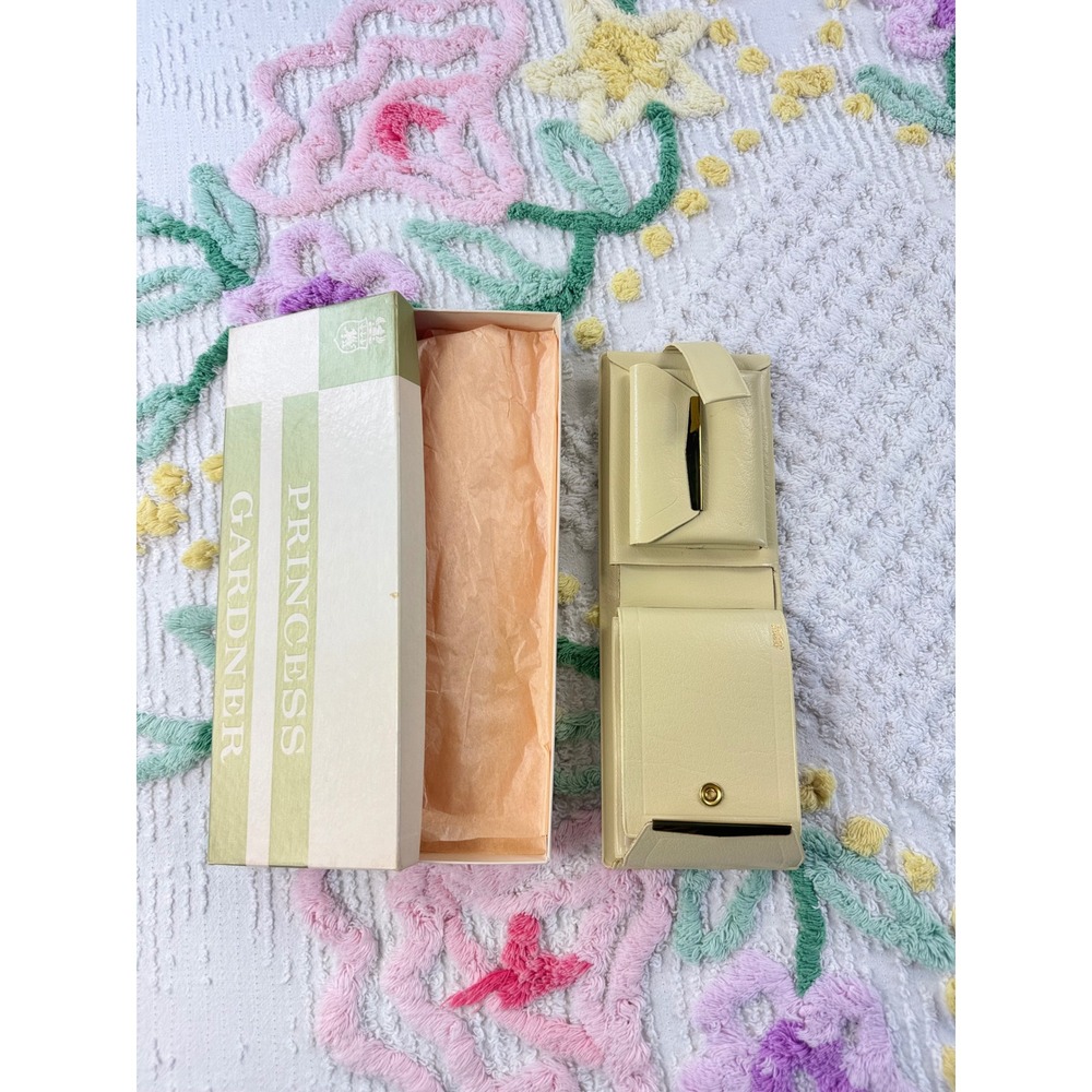 Prince Gardner Princess Genuine Cowhide Wallet For Men Cream Color‎ Original Box